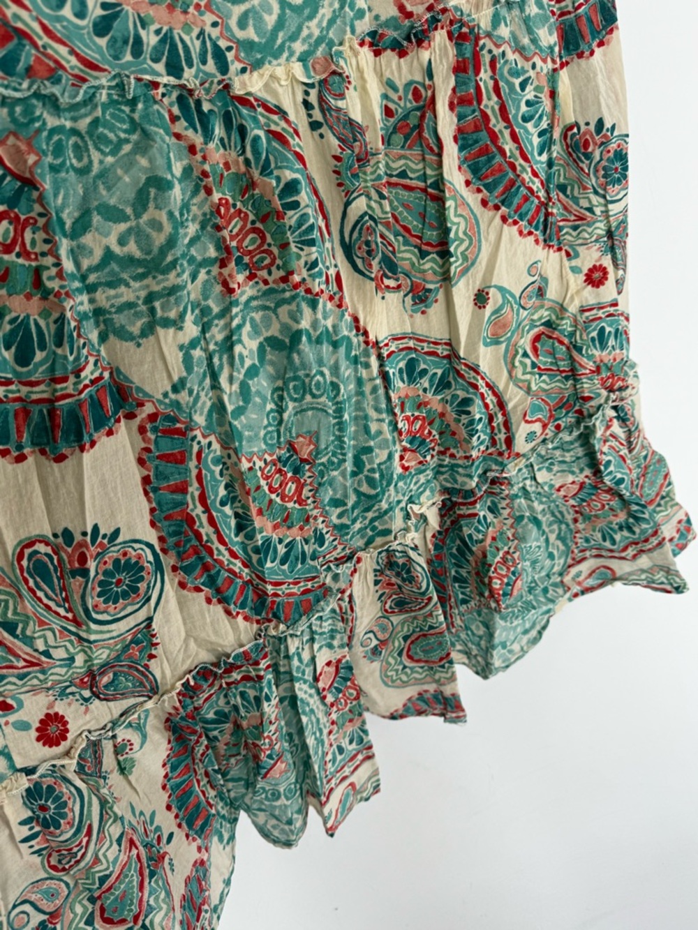 Roxy Bohemian Teal Paisley Halter Cotton Maxi Dress Size Medium - Picture 5 of 10